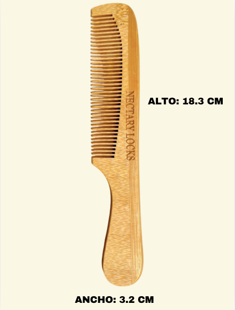 Peine de bambú para barba y bigote.