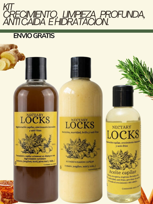 KIT CRECIMIENTO, LIMPIEZA PROFUNDA, ANTI CAÍDA E HIDRATACIÓN.